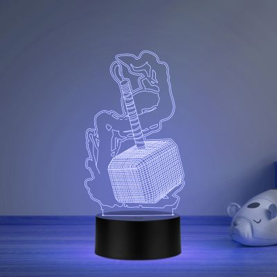 D Illusion thor259 Hammer Acrylic Table lamp Multicolored Light